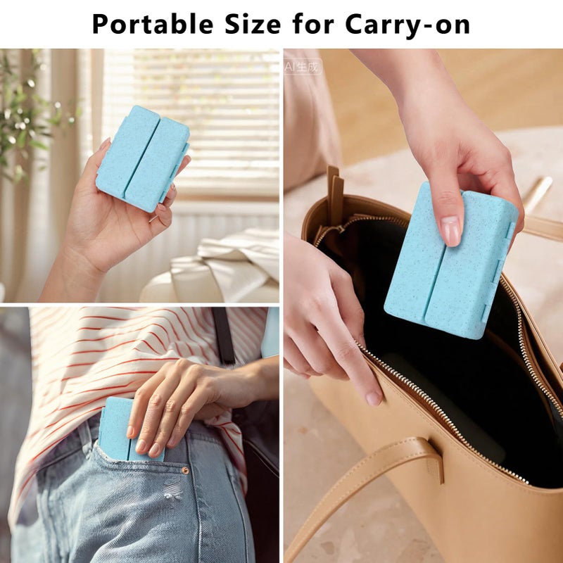 FYY Travel Pill Organizer with Blank Lables,6 Compartments Magnetic Pill Organizer Pill Box for Purse Pocket to Hold Vitamins,Cod Liver Oil,Supplements and Medication-Blue - Image 5