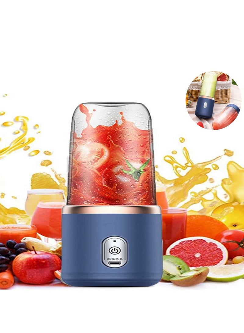 SYOSI Portable Blender for Shakes and Smoothies Waterproof Blender USB Rechargeable with 6 Blades, for Kitchen, Office, Gym & Travel(blue)  - Image 1