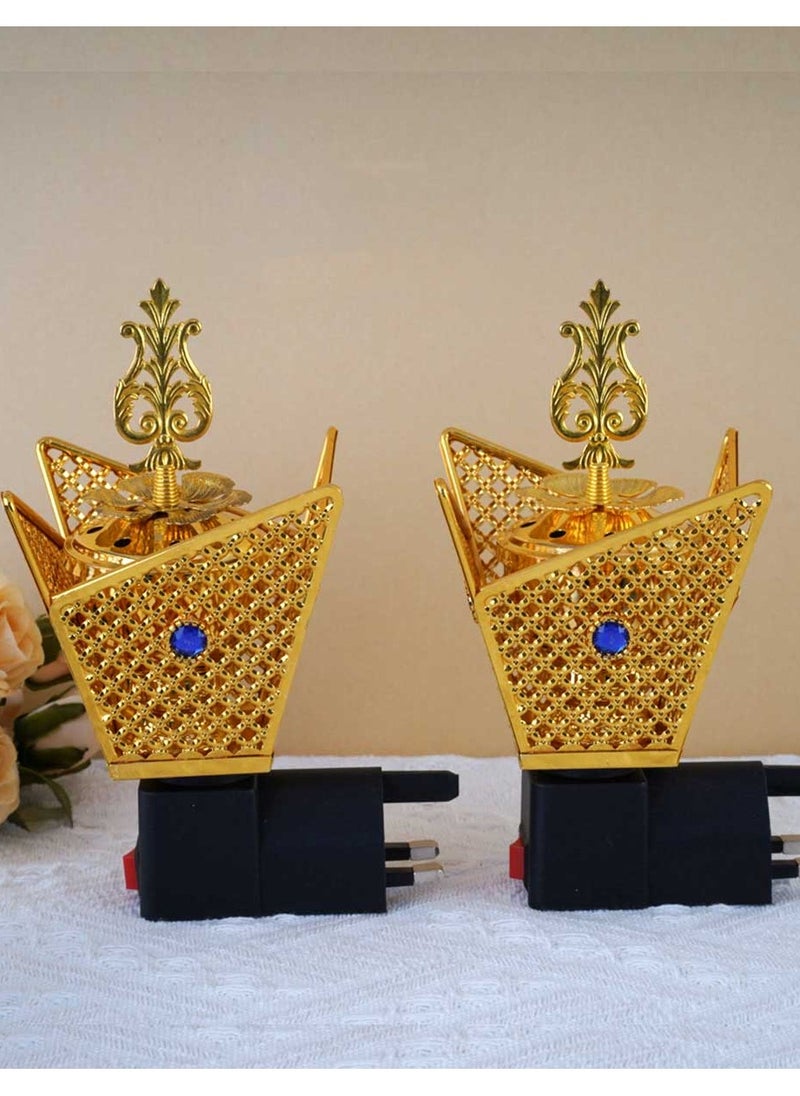 بخور بوسيدين حامل بخور عود كهربائي مميز تصميم فاخر لعطور المنزل والمكتب - قطعتين  - Image 1