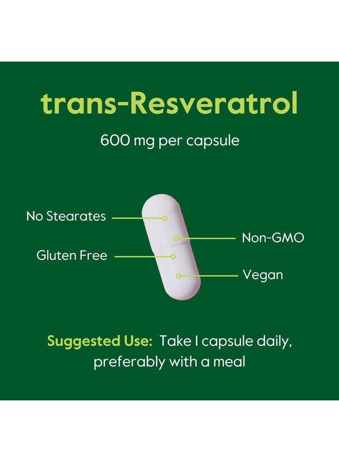 BESTVITE BESTVITE Resveratrol 600mg (60 Vegetarian Capsules) - 98% Pure Trans-Resveratrol - No Stearates- Vegan - Gluten Free - Non GMO - Image 5