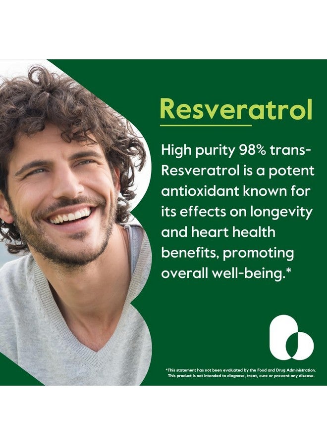 BESTVITE BESTVITE Resveratrol 600mg (60 Vegetarian Capsules) - 98% Pure Trans-Resveratrol - No Stearates- Vegan - Gluten Free - Non GMO - Image 3