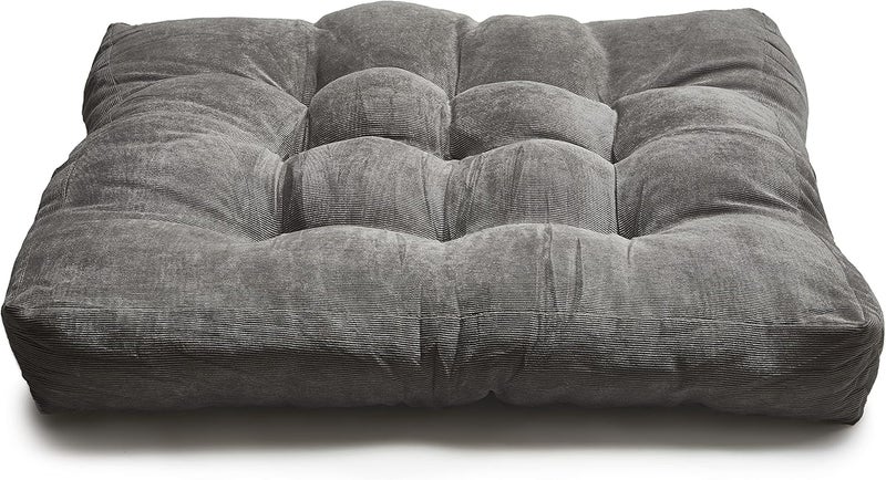 LANITI 24” Inch Extra Large Floor Cushions Tufted Floor Pillow for Adults Square Meditation Ultimate Comfort Oversized Pillows for Floor Cushion (Charcoal) - Image 1