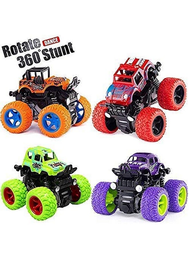 Supreme Deals - Supreme Deals Supreme 4Pc 4Wd Mini Monster Trucks Friction Powered Cars For Kids Big Rubber Tires Baby Boys Super Cars Blaze Truck Children Gift Toys(Set Of 4) - Image 1