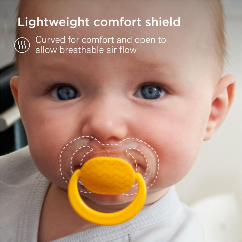Smilo Baby Pacifier with Orthodontic Design for Healthy Dental Development - Stage 1 for Babies 0-3 Months - Pack of 3X 100% Silicone Newborn Pacifiers BPA Free - Green - Image 5