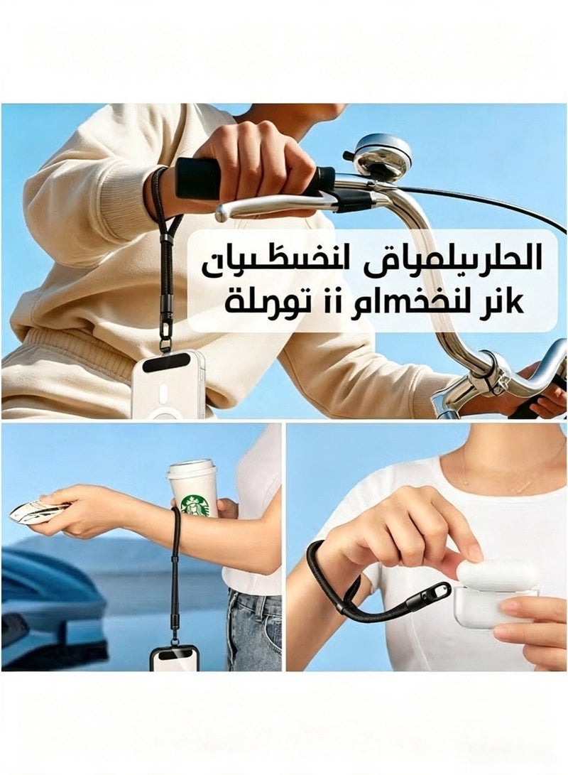 Adjustable Phone Wrist Strap Lanyard, Detachable Nylon Mobile Phone Charm Strap with 360° Rotation Tether Tab, Anti-Lost Phone Accessories Gift for Women & Men - Image 3