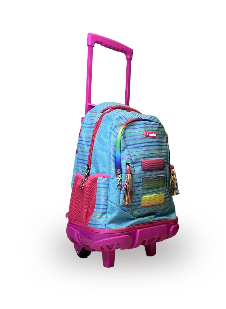 nuzki Nuzki Kids Backpack for Students , Backpack for Girls and Boys, 18 Inch Trolley School Backpack with Pencil Case Lunch Bag, 3 in 1 Bookbag Set for School Kids Trolley Travel Bag - Image 2