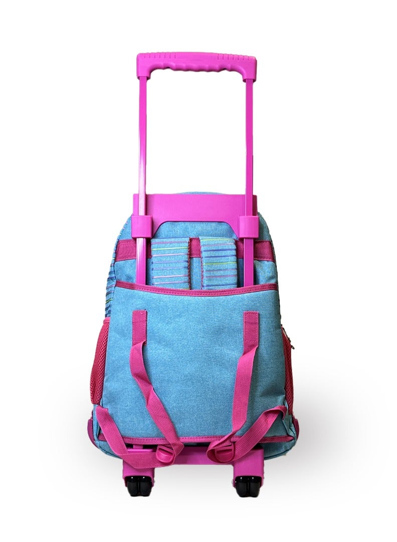 nuzki Nuzki Kids Backpack for Students , Backpack for Girls and Boys, 18 Inch Trolley School Backpack with Pencil Case Lunch Bag, 3 in 1 Bookbag Set for School Kids Trolley Travel Bag - Image 3