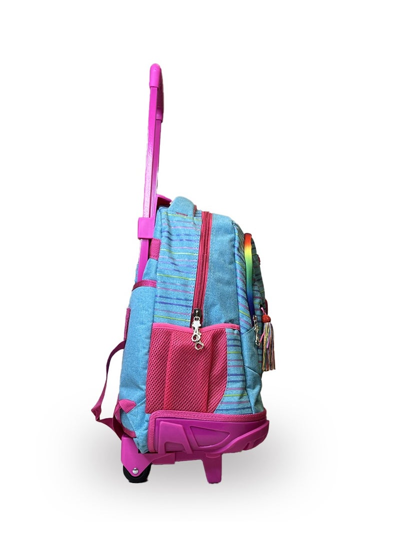 nuzki Nuzki Kids Backpack for Students , Backpack for Girls and Boys, 18 Inch Trolley School Backpack with Pencil Case Lunch Bag, 3 in 1 Bookbag Set for School Kids Trolley Travel Bag - Image 4