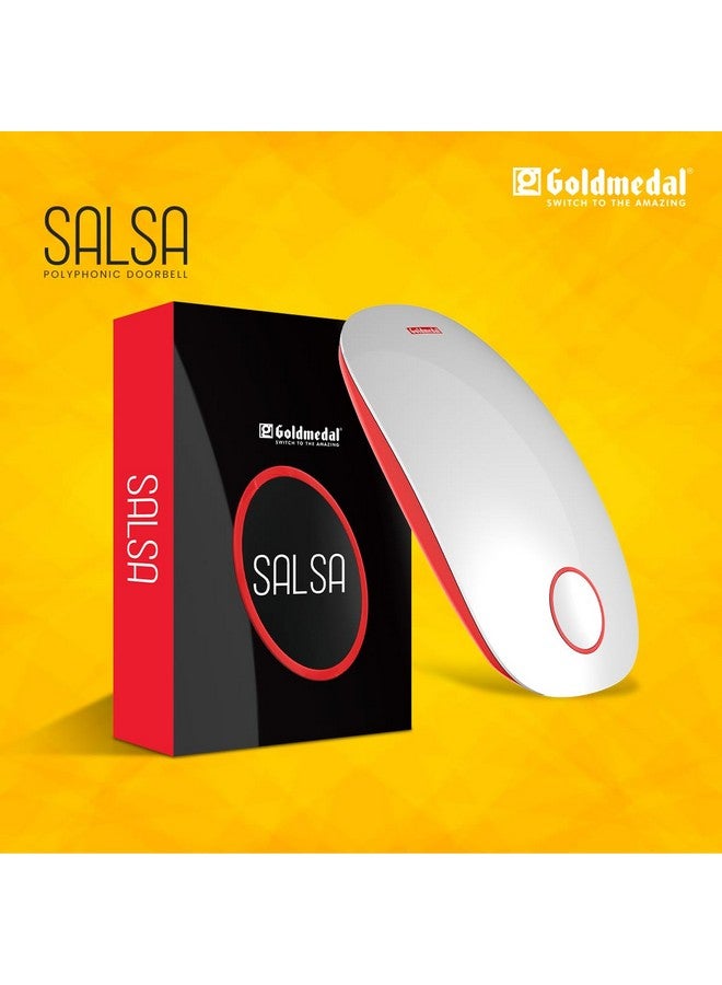 GOLD MEDAL Goldmedal Curve Plus Salsa Polyphonic Multitune Musical Door Bell (White and Red) |Sleek & Stylish Design| For Home and Office | Pack of 1 - Image 4