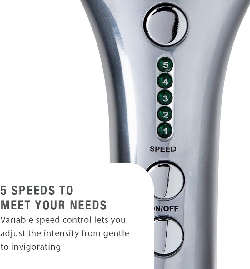 Brookstone BHHP650J Cordless Neck Back Percussion Massager Deep Kneading DualNode Portable LightWeight Rechargeable Max 2 Silver - Image 2