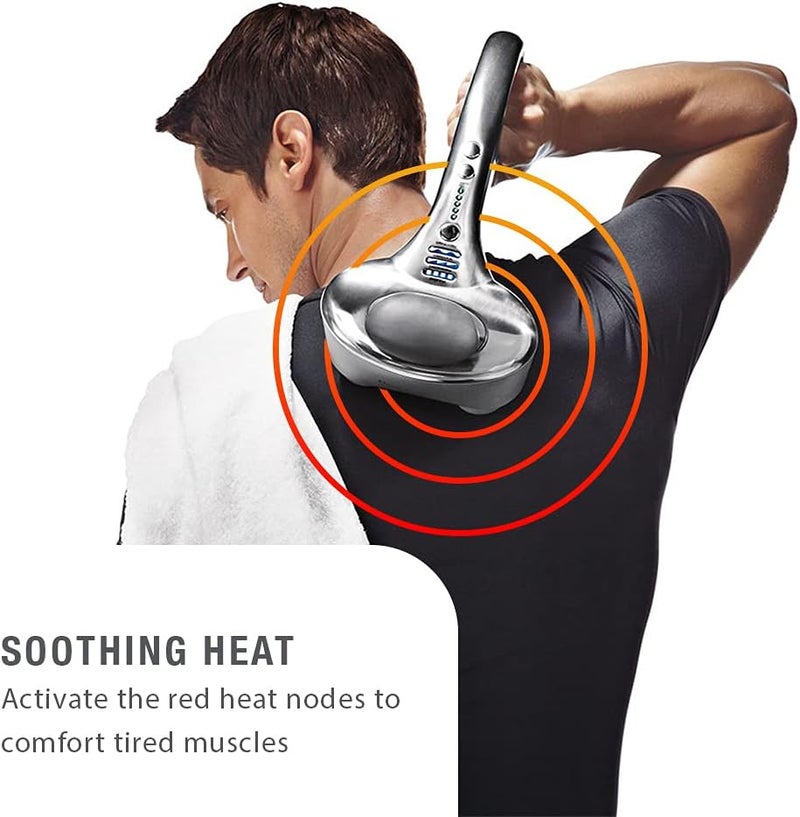 Brookstone BHHP650J Cordless Neck Back Percussion Massager Deep Kneading DualNode Portable LightWeight Rechargeable Max 2 Silver - Image 3