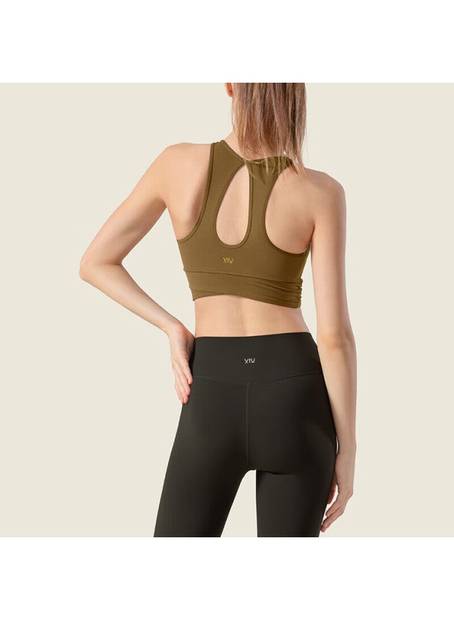 Vfu Small Glutinous Ball Sports Bra Women's Running Shockproof Sports Vest Fitness Beauty Back Deep Tea Brown XL - Image 2