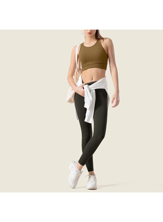 Vfu Small Glutinous Ball Sports Bra Women's Running Shockproof Sports Vest Fitness Beauty Back Deep Tea Brown XL - Image 3