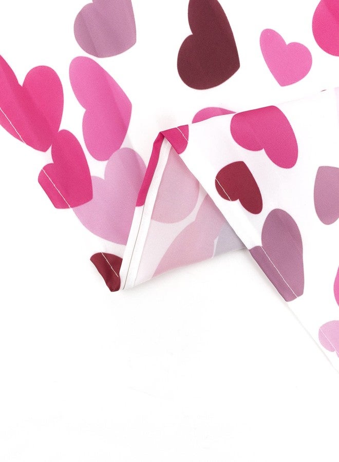 LB Valentines Shower Curtain Decor, Romantic Flying Pink Heart Shower Curtain for Bathroom 60" W x 72" L Polyester Fabric Bathroom Decoration Bath Curtains Hooks Included - Image 5