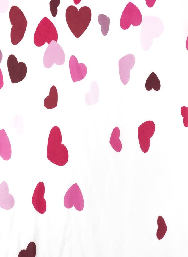 LB Valentines Shower Curtain Decor, Romantic Flying Pink Heart Shower Curtain for Bathroom 60" W x 72" L Polyester Fabric Bathroom Decoration Bath Curtains Hooks Included - Image 4