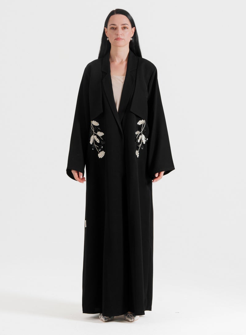 Rosette Abaya Black Flora Jacket - Image 1