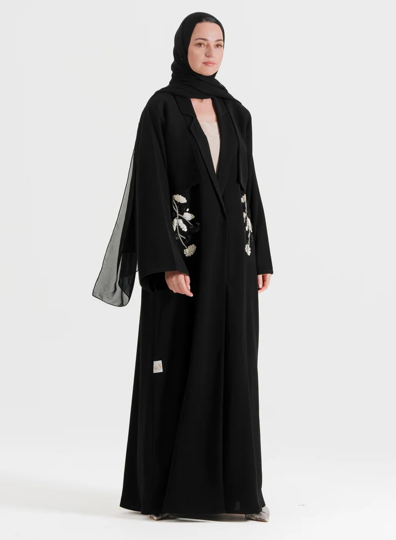 Rosette Abaya Black Flora Jacket