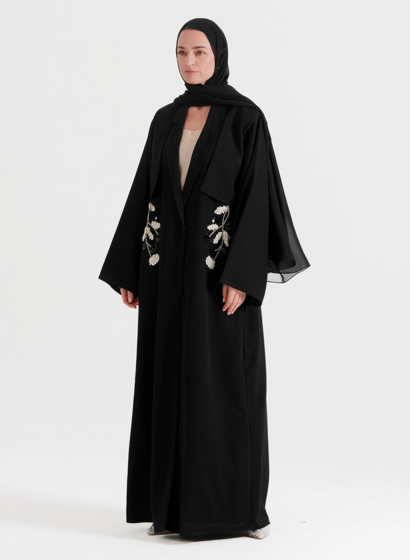 Rosette Abaya Black Flora Jacket - Image 5