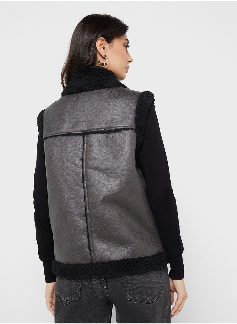 VERO MODA Zip Detailed Waistcoat  - Image 3