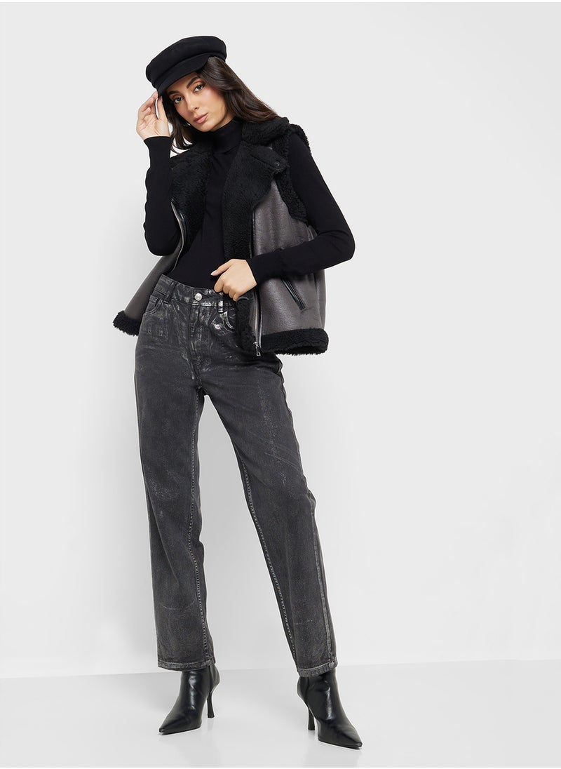 VERO MODA Zip Detailed Waistcoat  - Image 4