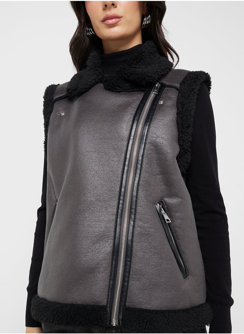 VERO MODA Zip Detailed Waistcoat  - Image 2