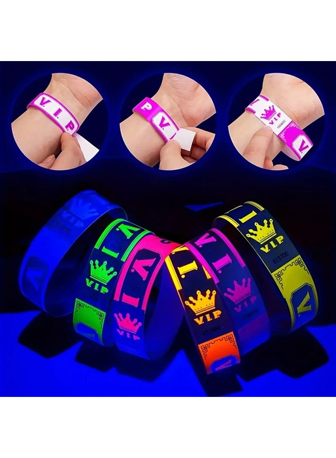 50 Pcs Green Neon Glow VIP Bracelets Waterproof Lightweight Party Supplies - Image 1