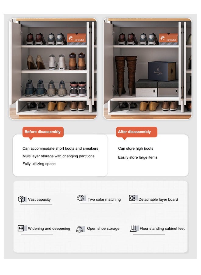 Tanwer Large Capacity Shoe Cabinet Storage Shoe Rack Independent Storage Cabinet 60*32*80 - Image 2