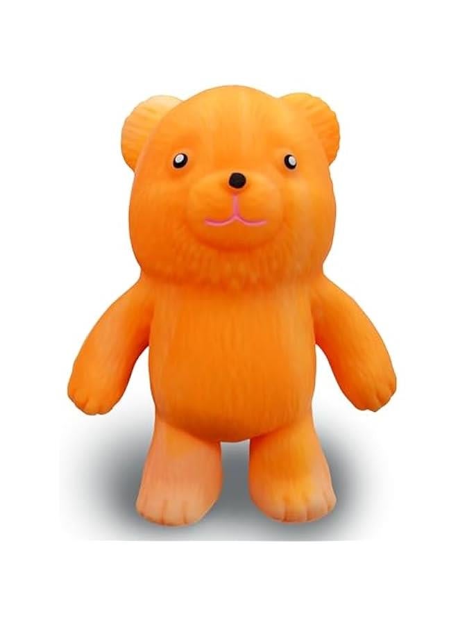 Bear Squeeze Ball Squishy Fidget Toys for Kids (1PCS) Autism Sensory Toys Stress Balls for Adults, Squishy Stress Ball Party Favors Stress Relief Toy, Basket Stuffers Sensory Balls (Orange)