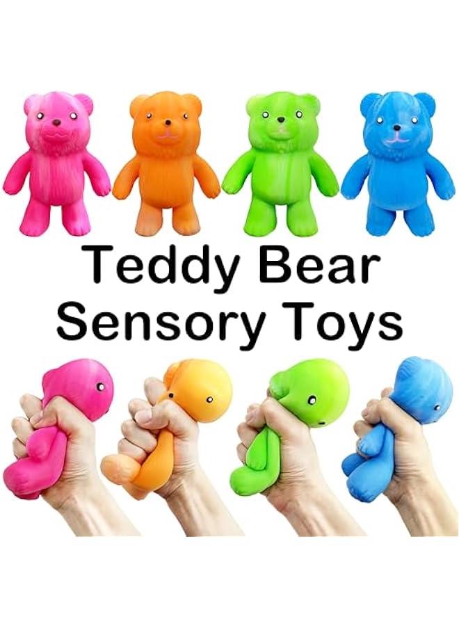 Bear Squeeze Ball Squishy Fidget Toys for Kids (1PCS) Autism Sensory Toys Stress Balls for Adults, Squishy Stress Ball Party Favors Stress Relief Toy, Basket Stuffers Sensory Balls (Orange)