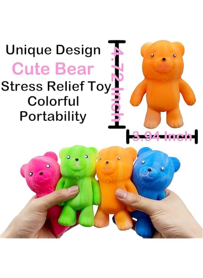 Bear Squeeze Ball Squishy Fidget Toys for Kids (1PCS) Autism Sensory Toys Stress Balls for Adults, Squishy Stress Ball Party Favors Stress Relief Toy, Basket Stuffers Sensory Balls (Orange)