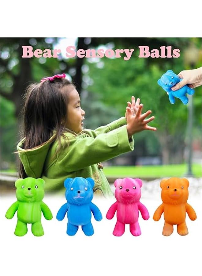 Bear Squeeze Ball Squishy Fidget Toys for Kids (1PCS) Autism Sensory Toys Stress Balls for Adults, Squishy Stress Ball Party Favors Stress Relief Toy, Basket Stuffers Sensory Balls (Orange)