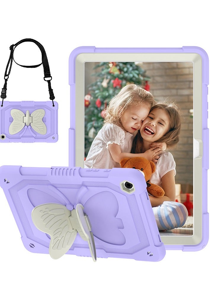 Ambison Samsung Galaxy Tab A9 Plus Case 11 inch 2023 for Kids Girls,with 9H Glass Screen Protector,Sturdy Shockproof Cute Case for Galaxy Tab A9+ with Butterfly Stand,Shoulder Strap-Multicolor - Image 1