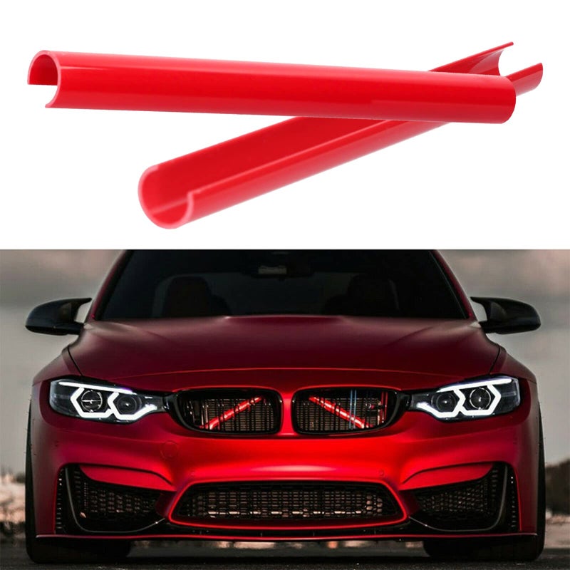 Red V Brace Covers for BMW 1 3 4 5 7 Series Accessories F20 F21 F22 F30 F31 F35 G11 G12 G14 G30 G31 320i 328i 330i 335i 535i Grill Insert Trims Front Cross Bar