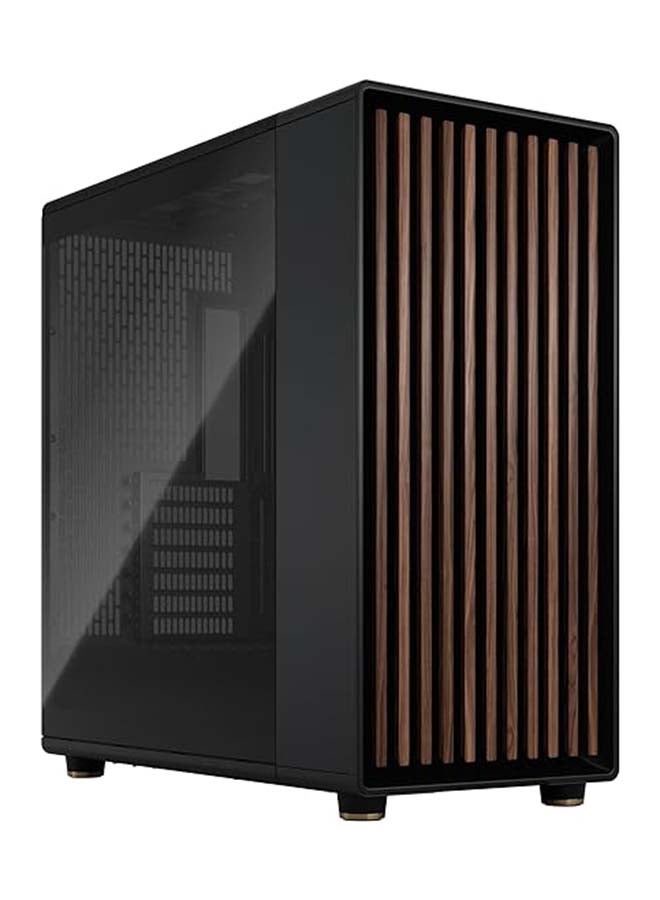 North XL ATX/E-ATX Mid Tower Case, 7 Expansion Slots, 3 x 140mm Aspect PWM Fans Included, 7 x 120mm or 6 x 140mm Fan Mounts, USB 3.2 Gen 2x2 Type-C, Cable Management Grommets, 2.5" & 3.5" Drive Mounts, No 5.25" Bays, Tempered Glass Left Panel, Steel Right Panel, Charcoal Black TGD | FD-C-NOR1X-02