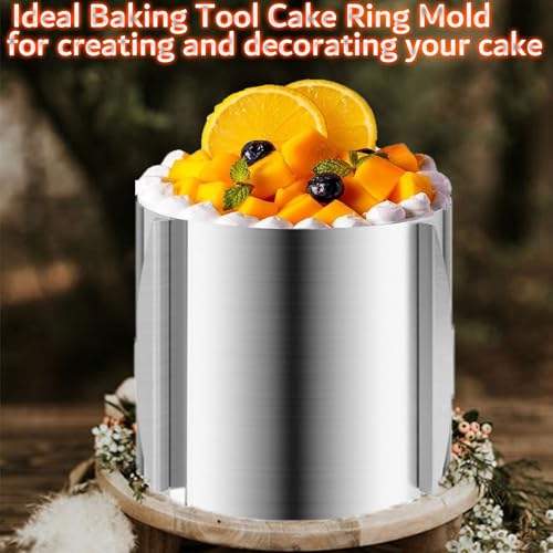 DATANYA Cake Ring Extra High 15cm - Adjustable 6 Inch to12Inch Stainless Steel Round Cake Mousse Molds Baking Ring, 5.9 Inch Deep Cake Mold with Precise Scaling - Image 3