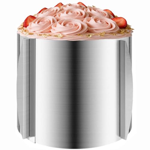 DATANYA Cake Ring Extra High 15cm - Adjustable 6 Inch to12Inch Stainless Steel Round Cake Mousse Molds Baking Ring, 5.9 Inch Deep Cake Mold with Precise Scaling - Image 1