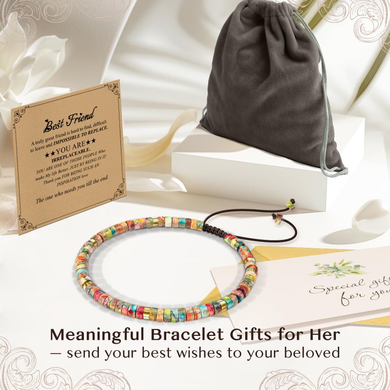 ZOKCC Friendship Bracelet Gifts for Women: Inspirational Natural Stone Bracelet for Women - Birthday Christmas Day Graduation Gifts for Friend, Sister, Bestie, BFF - Image 5