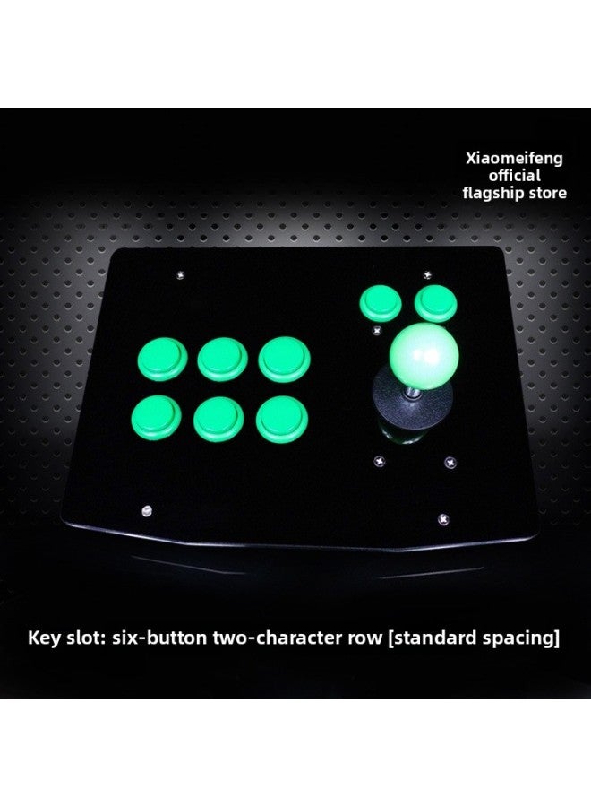 Right Hand Rocker King Of Fighters USB Rocker Backhand Arcade Game Rocker Computer USB Fighting Arcade PC Joystick-Product Color:Two-character Standard Spacing Green Right Flashlight Brain Joystick  - Image 1