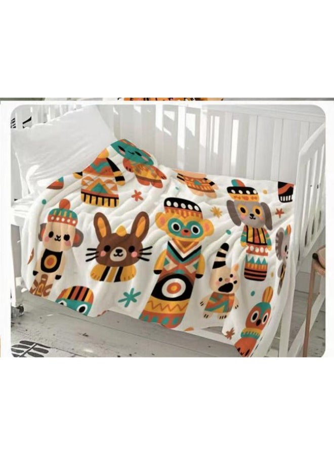 general Baby and children's cartoon flannel thin blanket (warm and comfortable, suitable for sleep, game use) 70cm*100cm - Image 2