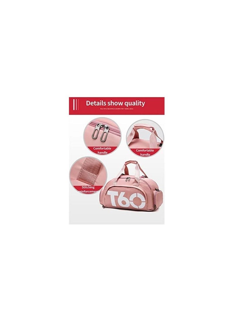 Waterproof Gym Bag with Shoe Compartment - Pink - Image 1