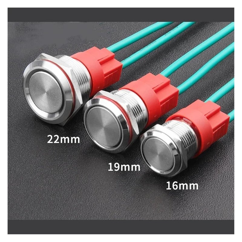 22 مم مفتاح زر معدني ذاتي القفل عالي التيار 20 أمبير مقاوم للماء تورويدال ب 12 24 فولت - Image 5