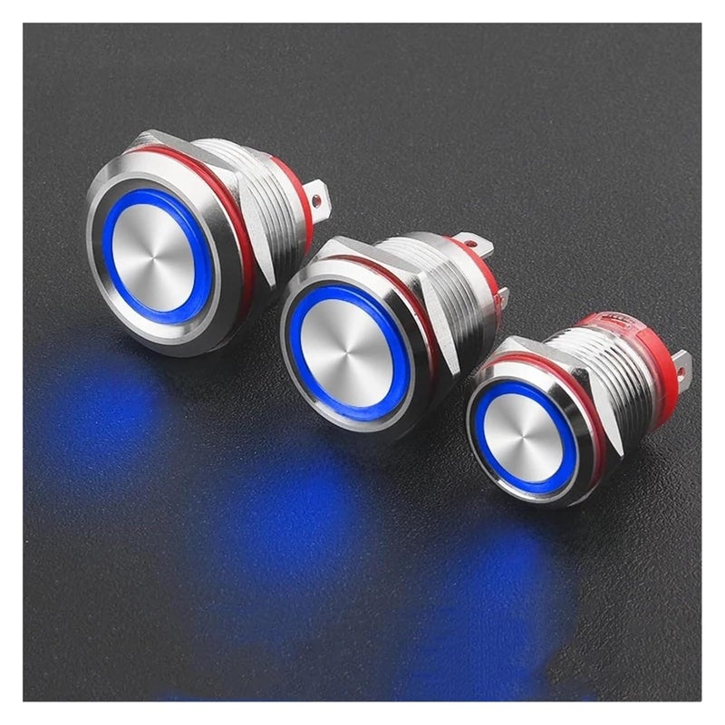 22 مم مفتاح زر معدني ذاتي القفل عالي التيار 20 أمبير مقاوم للماء تورويدال ب 12 24 فولت - Image 1