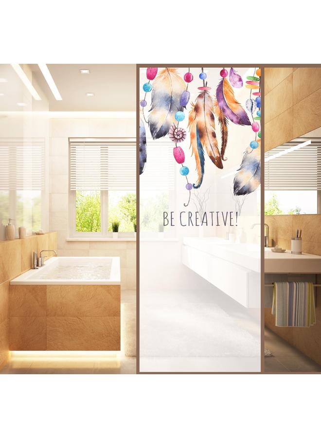 Bluejw 3D Anti-scratch Glue-free Electrostatic Privacy Glass Stickers Shading Stickers Bathroom Glass Door Stickers 120cm * 58cm - Image 1