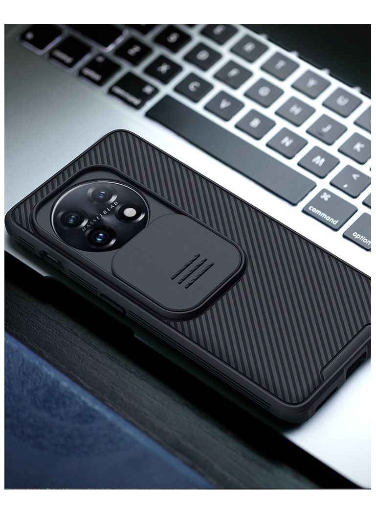 Nillkin حافظة متوافقة مع هاتف Oneplus 11 غطاء منزلق لحماية عدسة الكاميرا ومصد TPU وظهر صلب من مادة البولي كربونات - Image 4