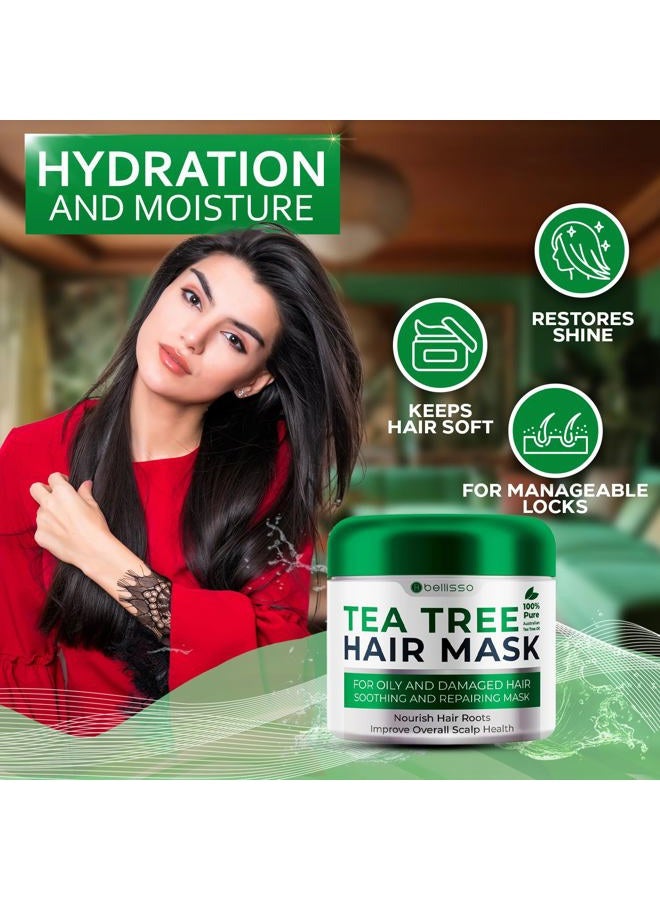 BELLISSO (Teatree) - Tea Tree Mask - Products for Dry Damaged Hair, Deep Conditioner Treatment - Intense Hydration Care and Protein Moisture Repair for Women - Image 3