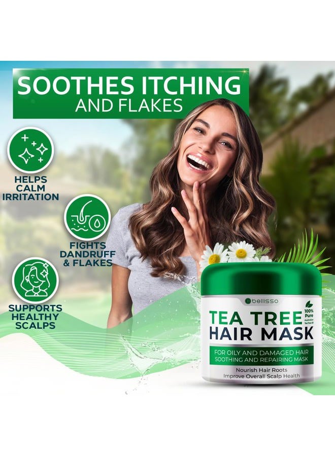 BELLISSO (Teatree) - Tea Tree Mask - Products for Dry Damaged Hair, Deep Conditioner Treatment - Intense Hydration Care and Protein Moisture Repair for Women - Image 2