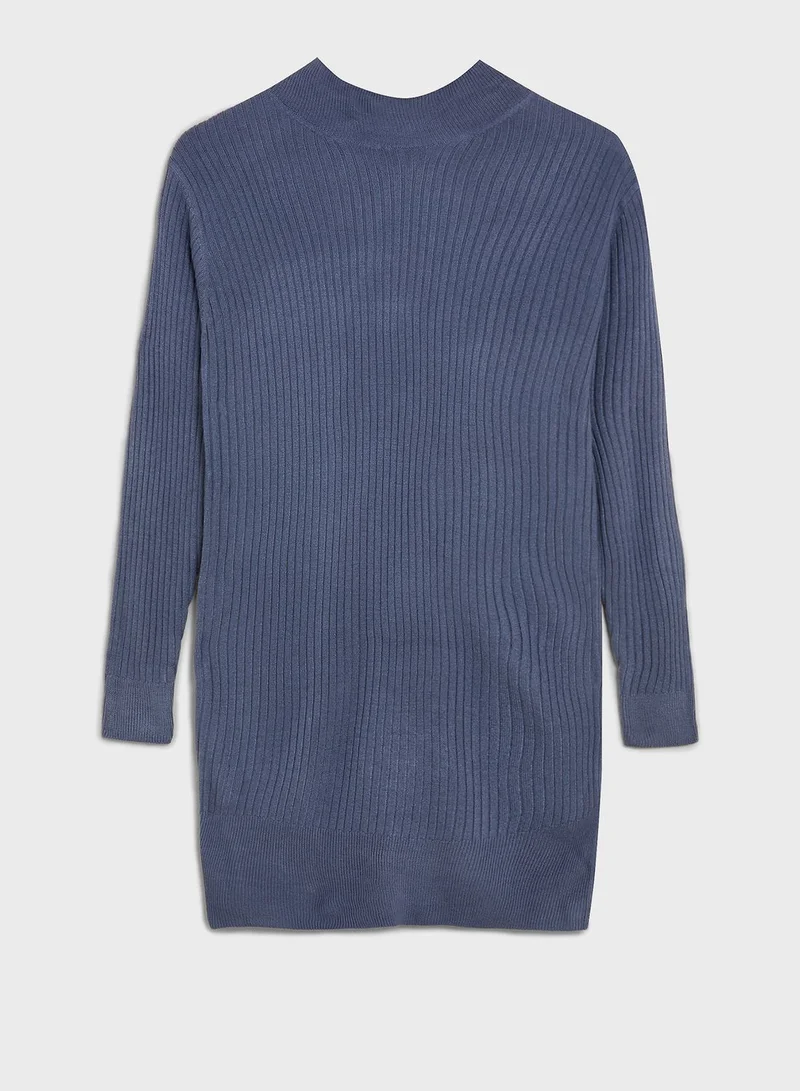 Marks & Spencer Round Neck Longline Knitted Sweater