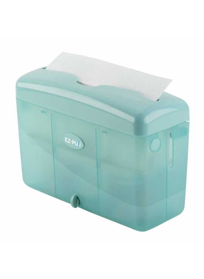 EZPULL EZ-PUll 4600T Countertop Slimfold Paper Dispenser, 9" x 3.5" x 6", Turquoise - Image 1