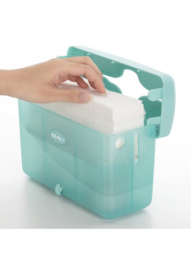 EZPULL EZ-PUll 4600T Countertop Slimfold Paper Dispenser, 9" x 3.5" x 6", Turquoise - Image 5