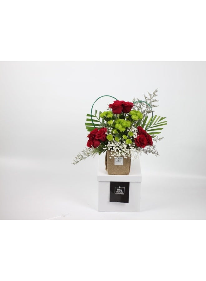 Big Buds Flowers تنسيق مزهرية حمراء خاصة - Image 1